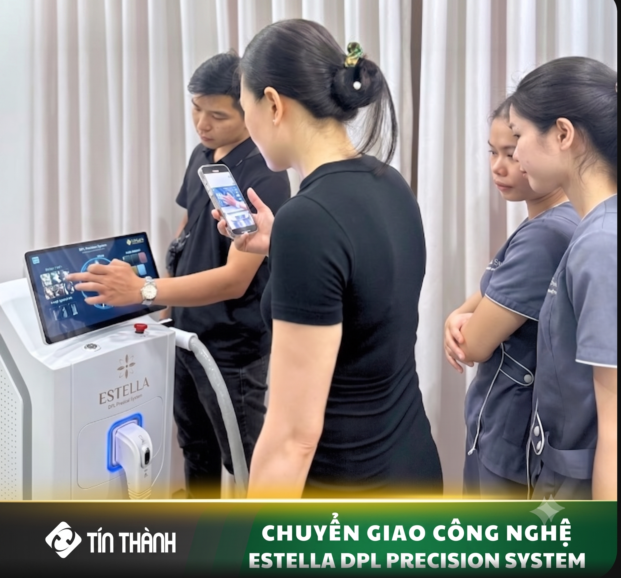 Bàn giao máy triệt lông Estella