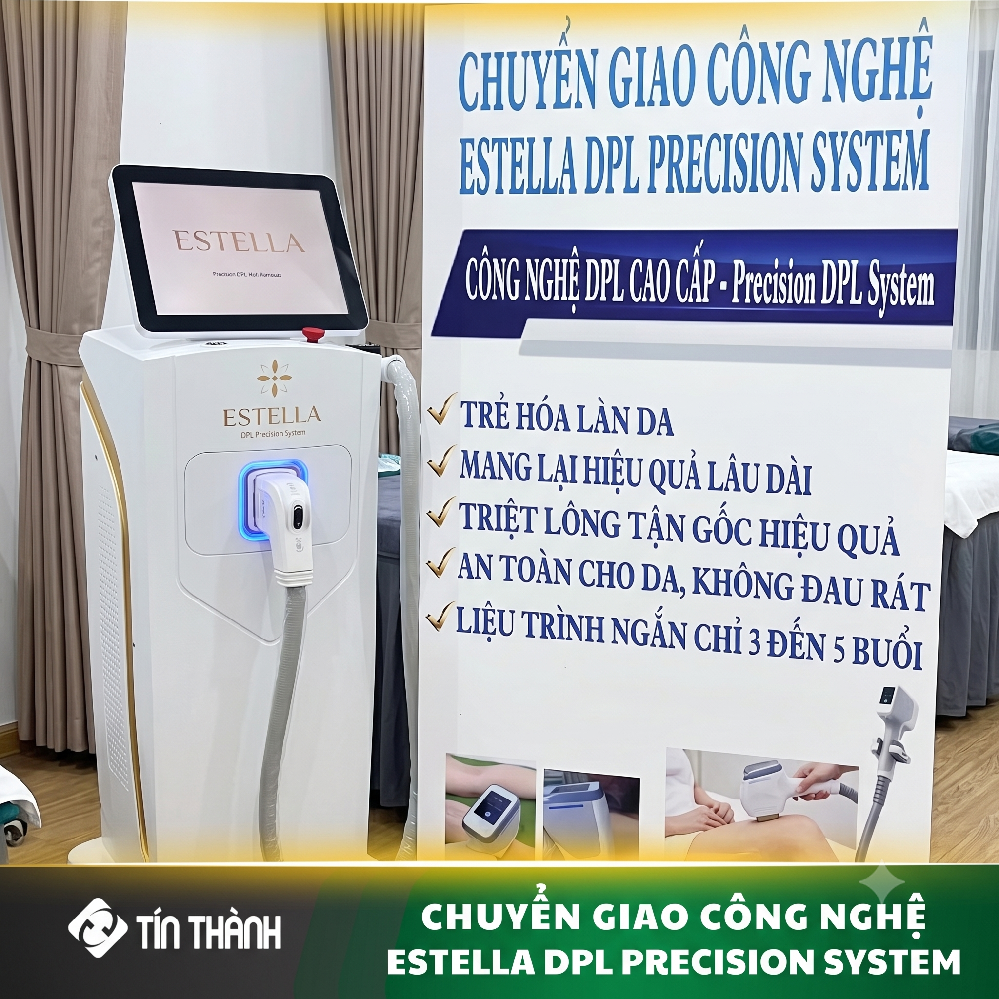 Bàn giao máy triệt lông Estella cho khách hàng
